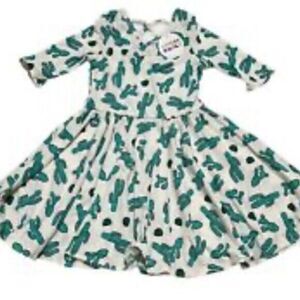 NWT Dot Dot Smile Toddler Girls Ballerina White with Green Cactus- - Size 2T